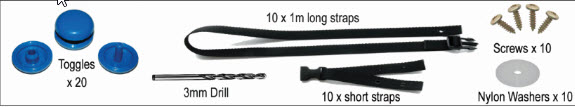 Universal Cover to roller straps (1m) pack of 10