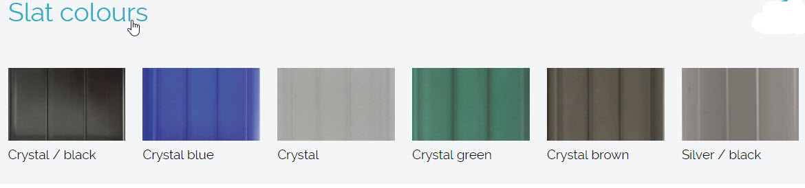 Polycarbonate Slat Colours